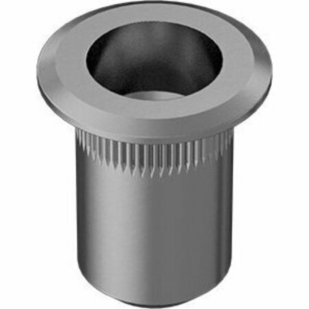 BSC PREFERRED Zinc-Plated Heavy-Duty Rivet Nut Open End 8-32 Interior Thread .020-.080 Material Thick, 25PK 95105A119